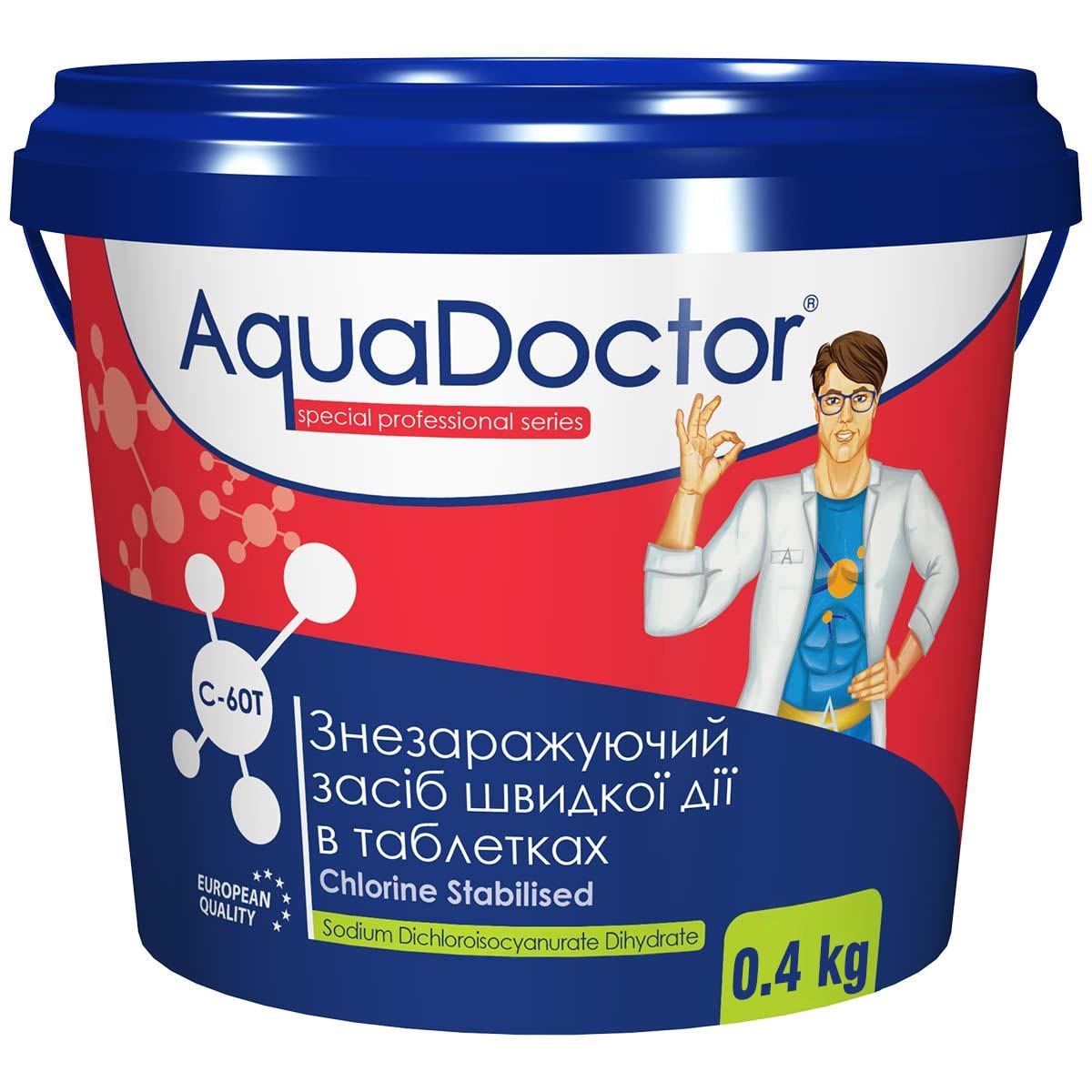 Дезінфектант на основі хлору швидкої дії AquaDoctor C-60T 0,4 кг табл. по 20 г (3175815743)