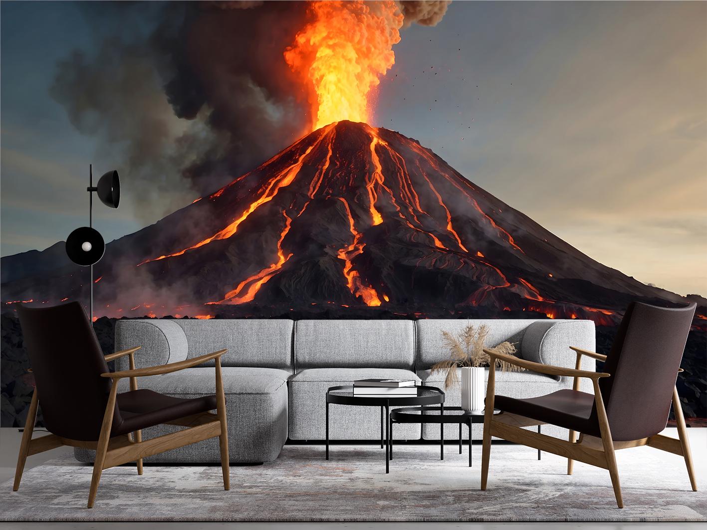 Фотообои флизелиновые Upstream Вулкан с лавой 180х120 см (S5NTR-112/2) - фото 4