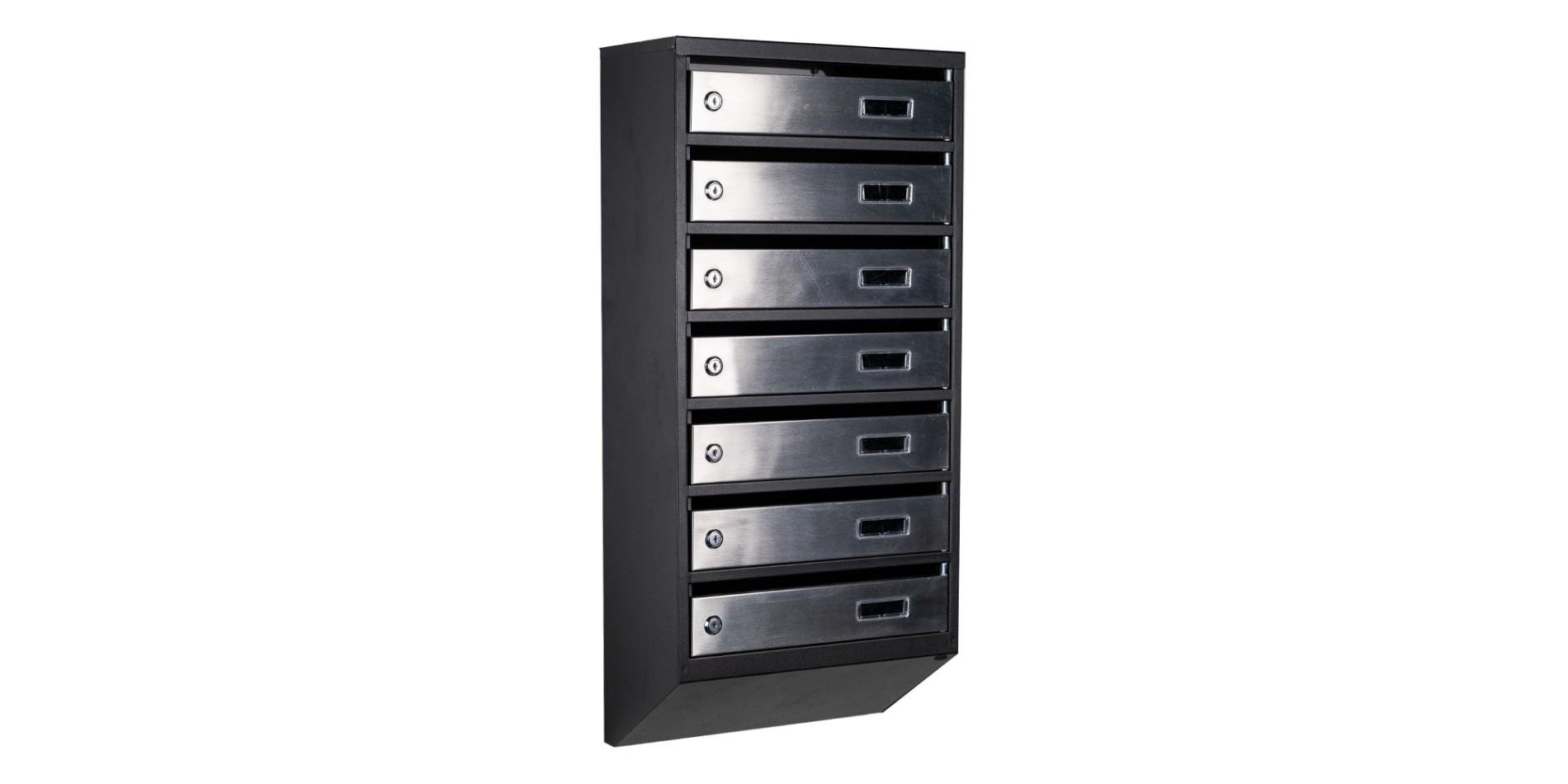 Ящик почтовый Галиндустрия ЯП-07-А многосекционный на 7 квартир нержавеющая сталь Черный (132-119-000007815)