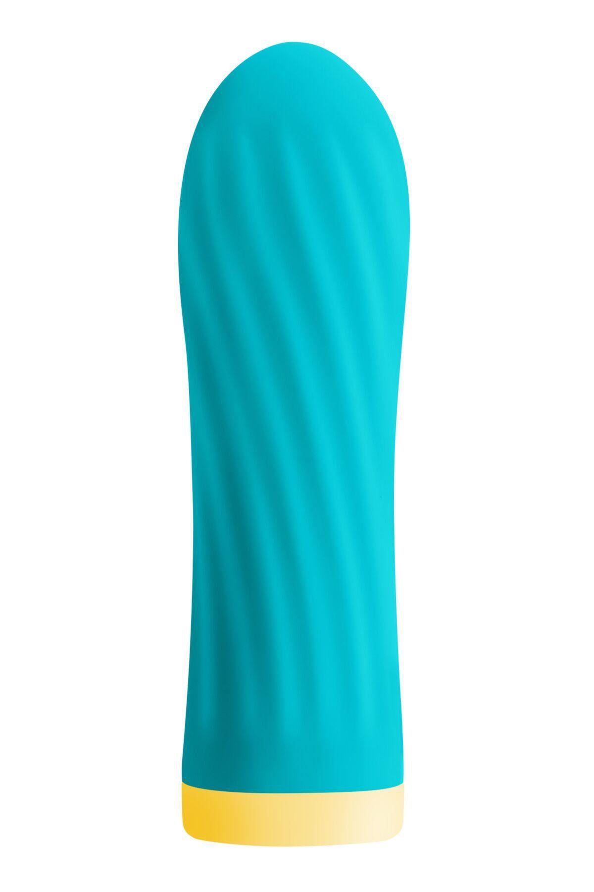 Виброшар S Pleasures Bullets Twist & Shout ребристая поверхность/10 режимов Turquoise (SX1607)