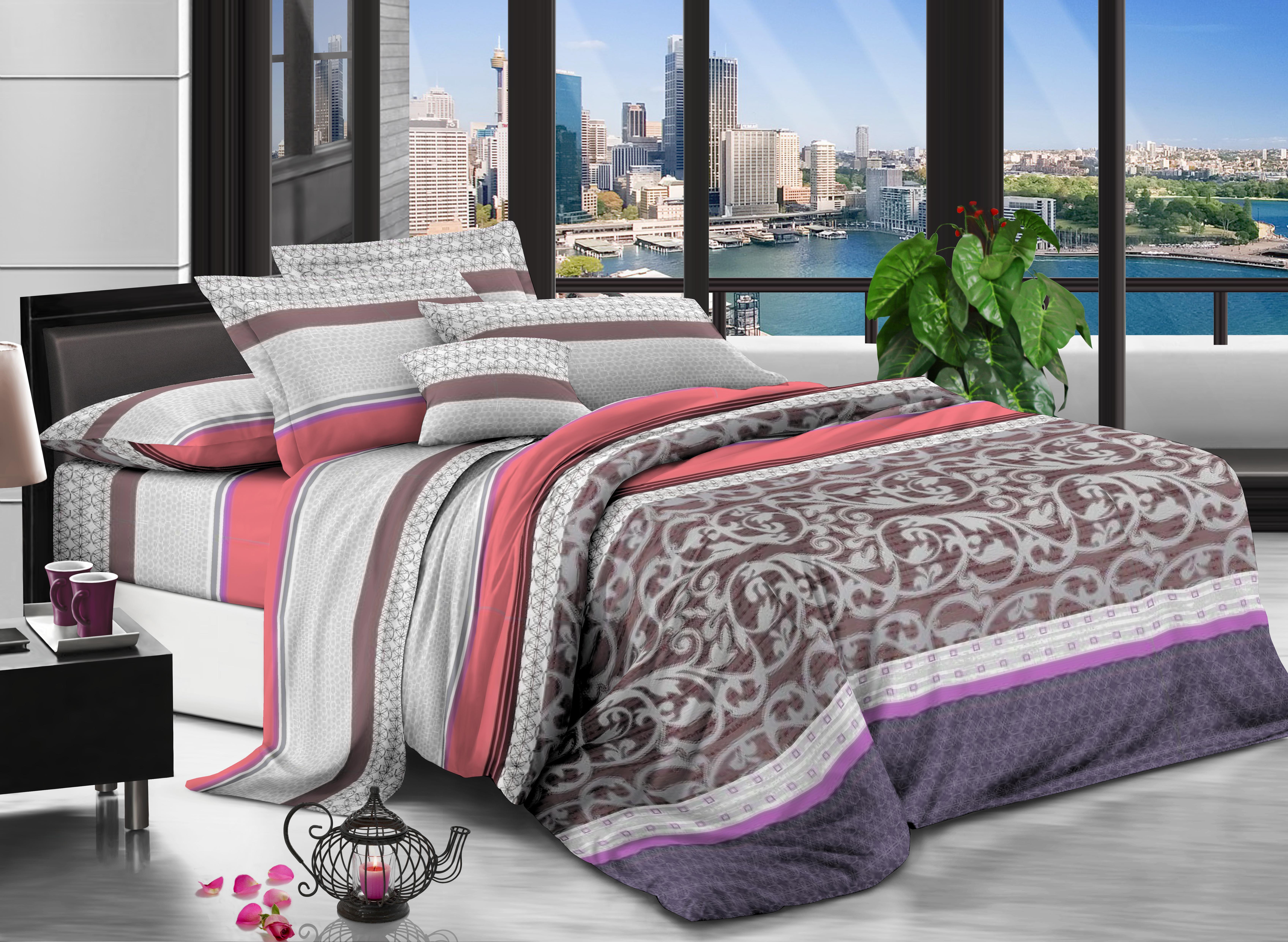 Постельное белье Zastelli 15174-8 жатка полуторный 145х210 см Серый (12572)