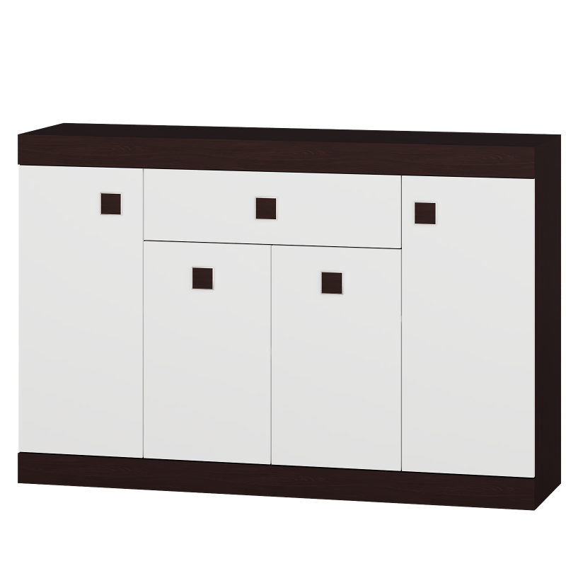 Комод Эверест Соната-7 на 4 дверцы 120х38х93 см Венге темный/Белый (EVR-2018)