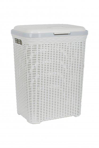 Корзина для белья с крышкой Violet House 0726 Роттанг 55 л White