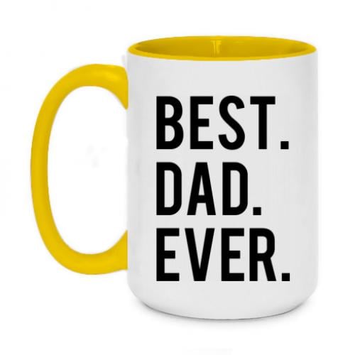Чашка двухцветная "Best. Dad. Ever." 420 мл Желтый (6284963-6-126129)