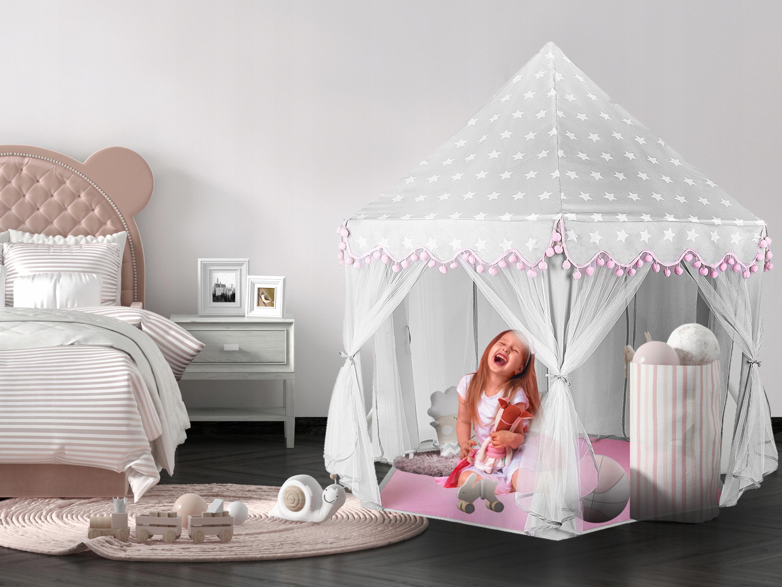 Палатка детская Kruzzel Серый/Розовый (8772) - фото 4 Палатка детская Kruzzel Серый/Розовый (8772) - фото 4