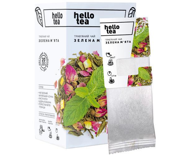 Чай Hello Tea Зеленая мята 20 шт. - фото 1 Чай Hello Tea Зеленая мята 20 шт. - фото 1