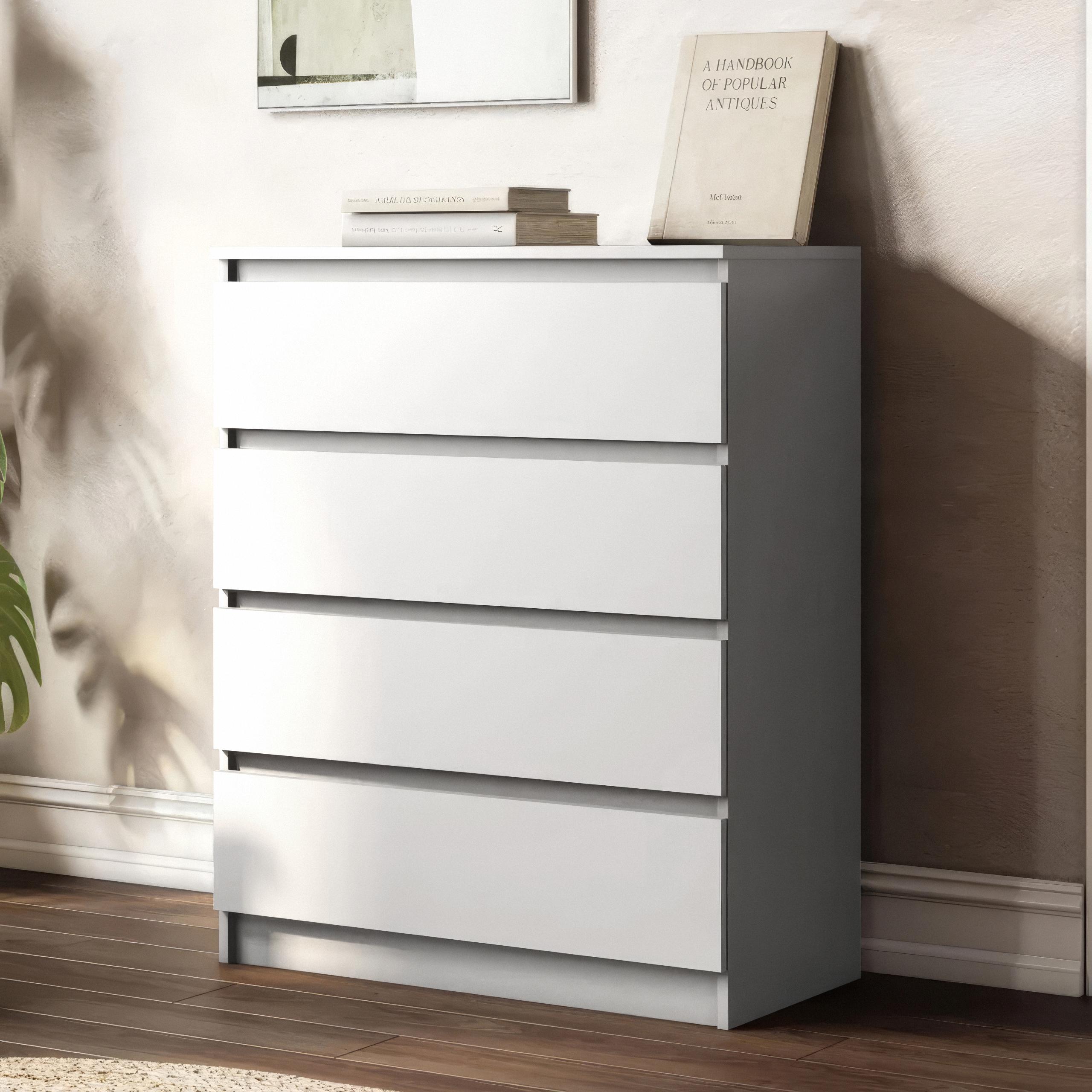 Комод на 4 ящика без ручек FT-215 800х400х1000 мм Белый