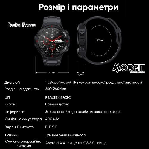 Смарт-годинник Modfit Delta Force All Black - фото 6