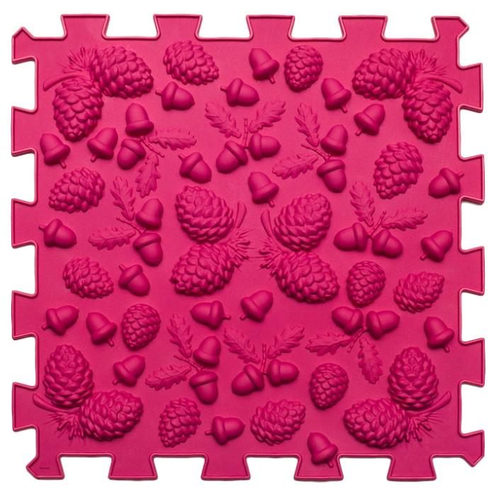 Развивающий коврик массажный Пазл Желуди 1 элемент Малиновый (RO560021) - фото 1