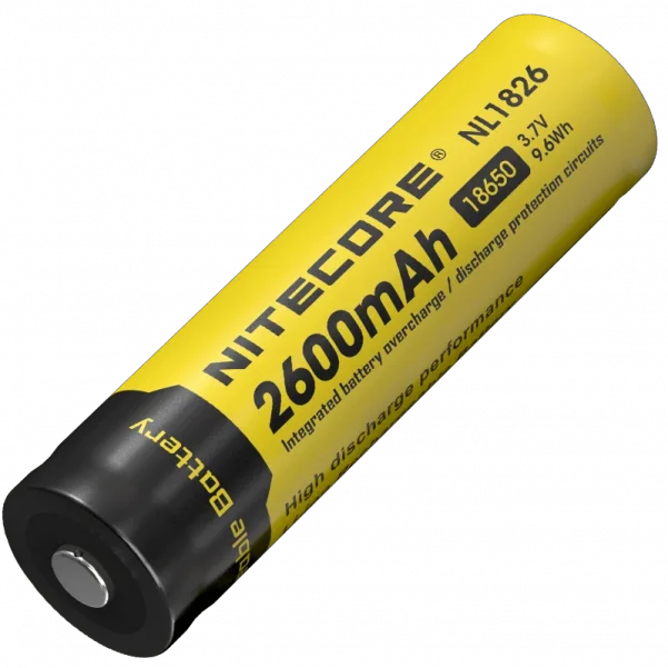 Аккумулятор защищенный Nitecore 18650 NL1826 2600 mAh Li-Ion 3,7V Желтый (23928648)