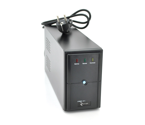 Источник бесперебойного питания Ritar E-RTM650 ELF-L 390W 2xSCHUKO АКБ 12V 7 Ah Black (E-RTM650L)