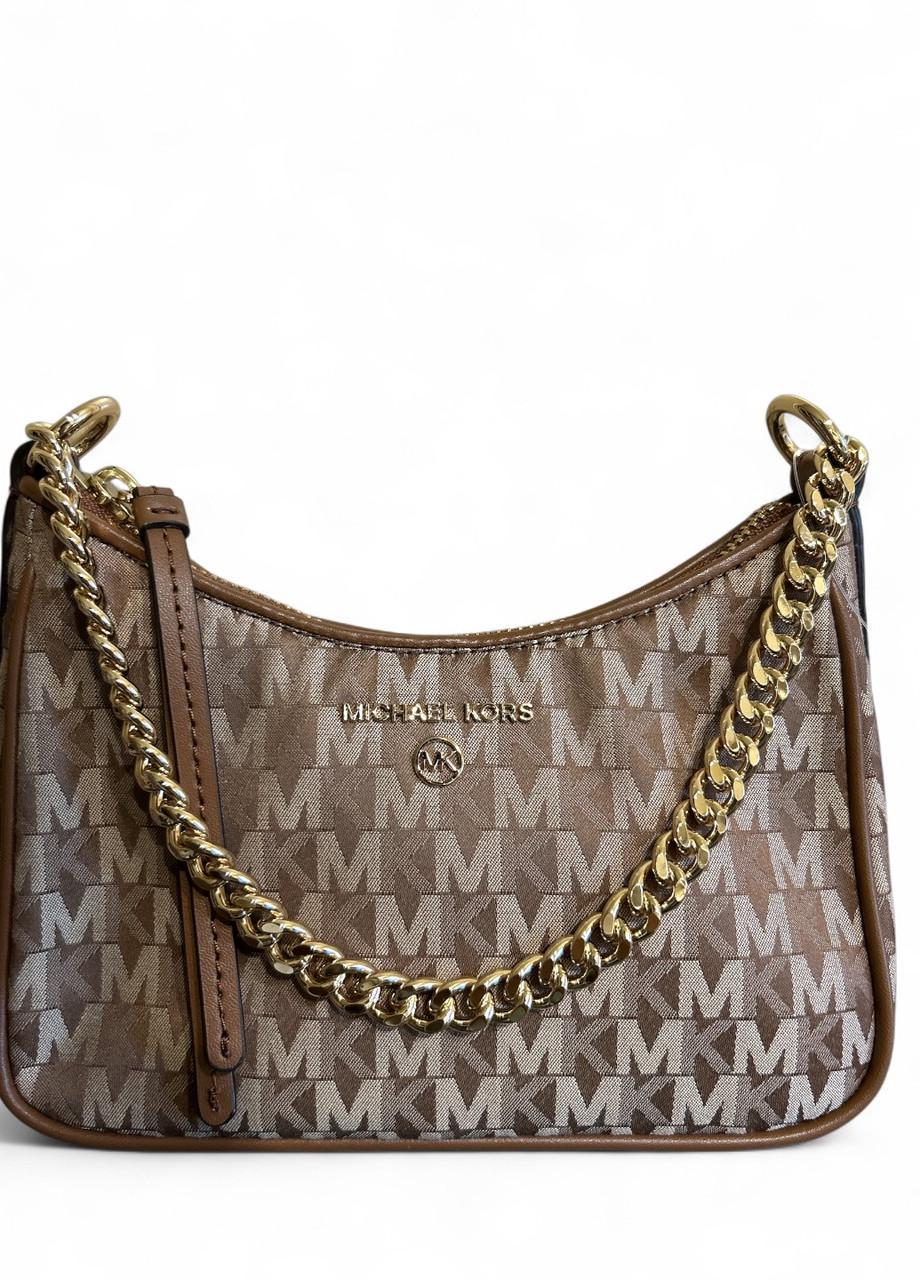 Женская сумка Michael Kors Jet Set Charm 32S2GT9C1J Luggage SM Chain Pouchette Коричневый (2762096299)