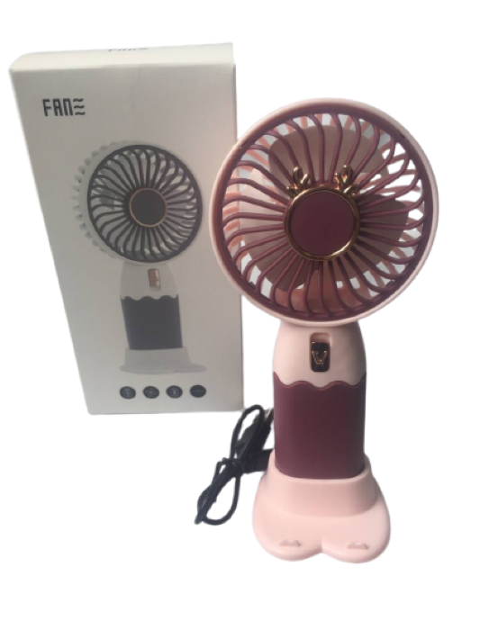 Вентилятор портативный аккумуляторный USB Розовый (b24c0305) - фото 2