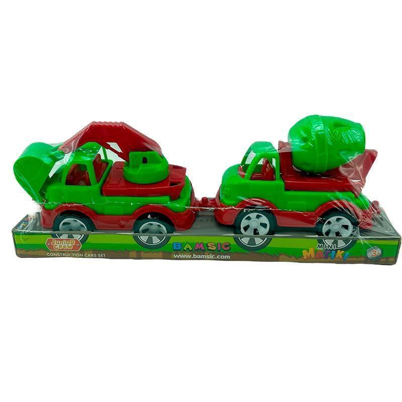 Набор техники Бамсик Matiki Mini 002/9 бетоносмеситель и эксковатор Green/Red (2471042776)