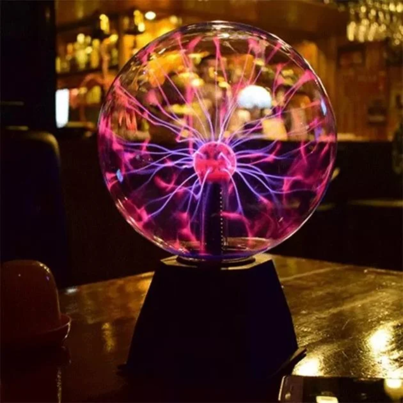 Лампа-ночник LED плазменный Шар декоративный интерактивный с эффектом молний 15,3 см (2600828540)