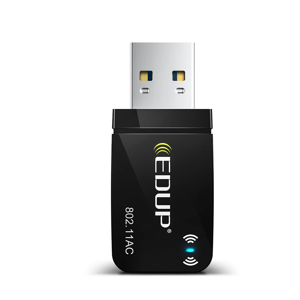 Мережевий адаптер EDUP EP-1689 Wi-Fi дводіапазонний 5/2,4 ГГц USB 3.0 Black (18641)