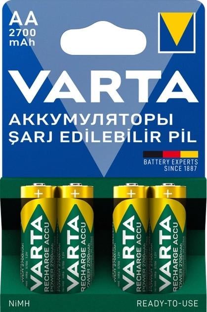 Аккумулятор Varta Recharge Accu Power AA/HR6 1,2V 2700 mAh 4 шт. (100865) - фото 1