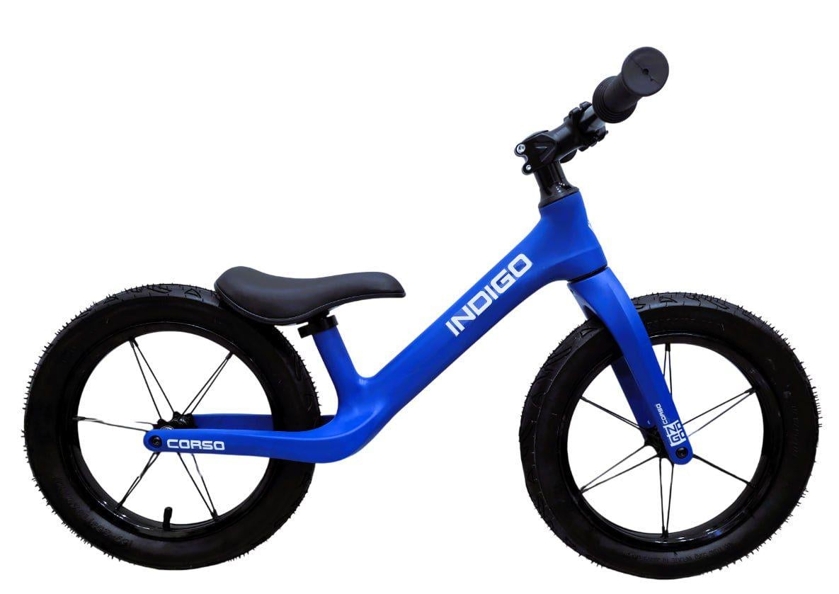 Беговел Corso Indigo нейлоновая рама и вилка надувные колеса 14" Синий (D-4500-92)