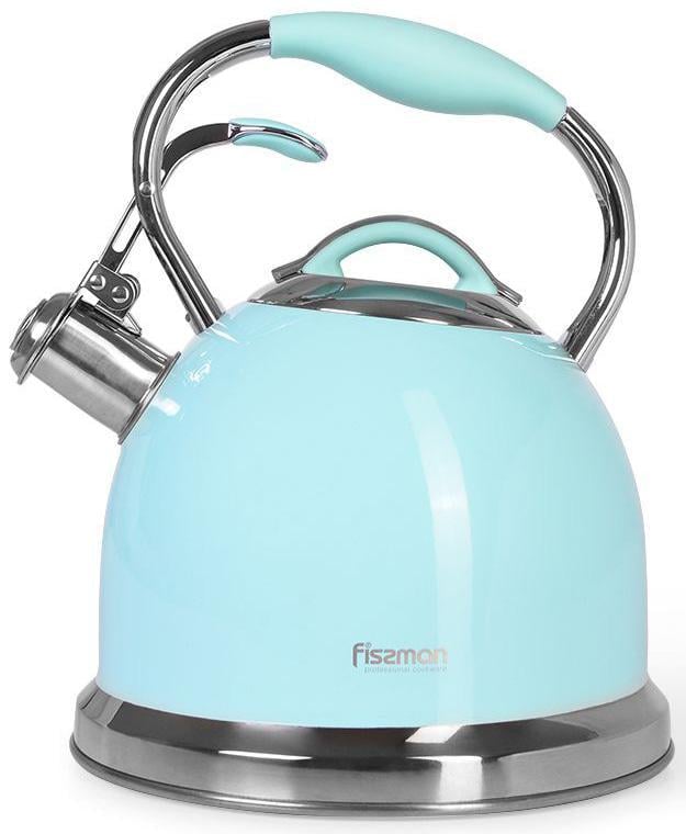 Чайник Fissman Felicity из нержавеющей стали со свистком 2,6 л Аквамарин