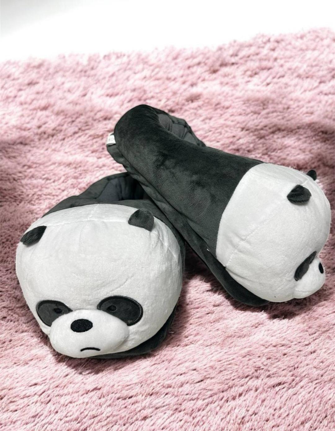 Тапочки домашние Панда р. 32-39 Черно-белый
