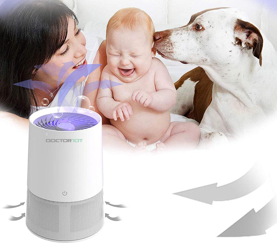 Очиститель воздуха бесшумный AirFlover-101 USB с УФ-лампой/ионизация/HEPA фильтр (KW-JHQ03) - фото 4 Очиститель воздуха бесшумный AirFlover-101 USB с УФ-лампой/ионизация/HEPA фильтр (KW-JHQ03) - фото 4