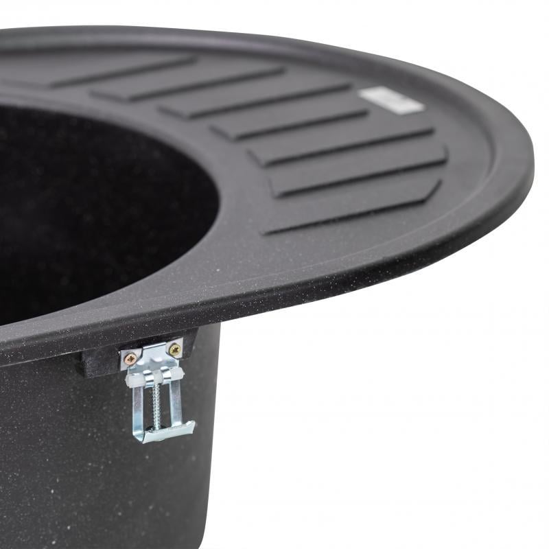 Мойка для кухни Lidz 620x500 LIDZBLM14620500200 гранитная 610x495 мм Черный (76728) - фото 6