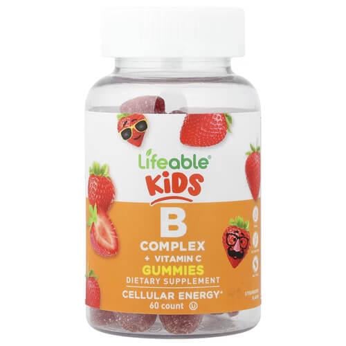 Комплекс витаминов группы В Lifeable Kids B Complex + Vitamin C 60 жевательных конфет (LFB-73066)