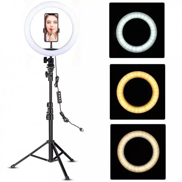 Кільцева лампа Ring Fill Light 30W 30 см J30 з тримачем + штатив-трипод 200 см і Bluetooth пульт - фото 3