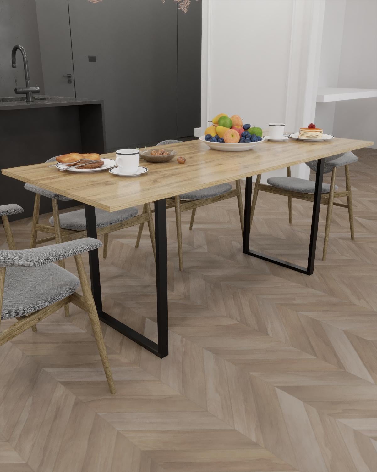 Стіл обідній EcoLoft Реймс DSP-1441-1 в стилі лофт Дуб Аппалачі (DSP-1441-1)