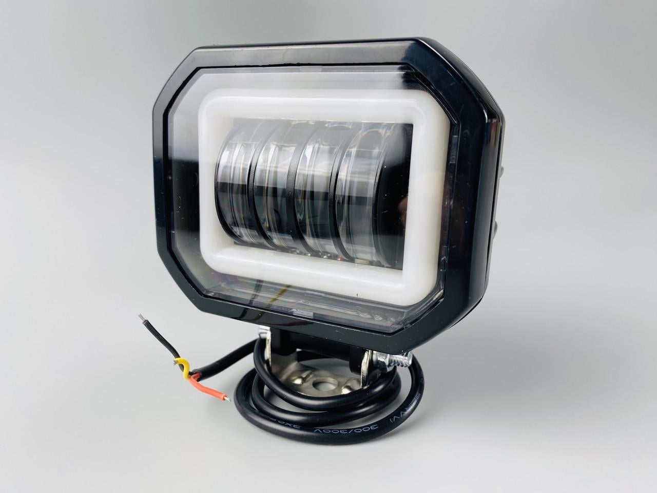 Фара LED квадратна 40W/LED кільце 4 led лінзи