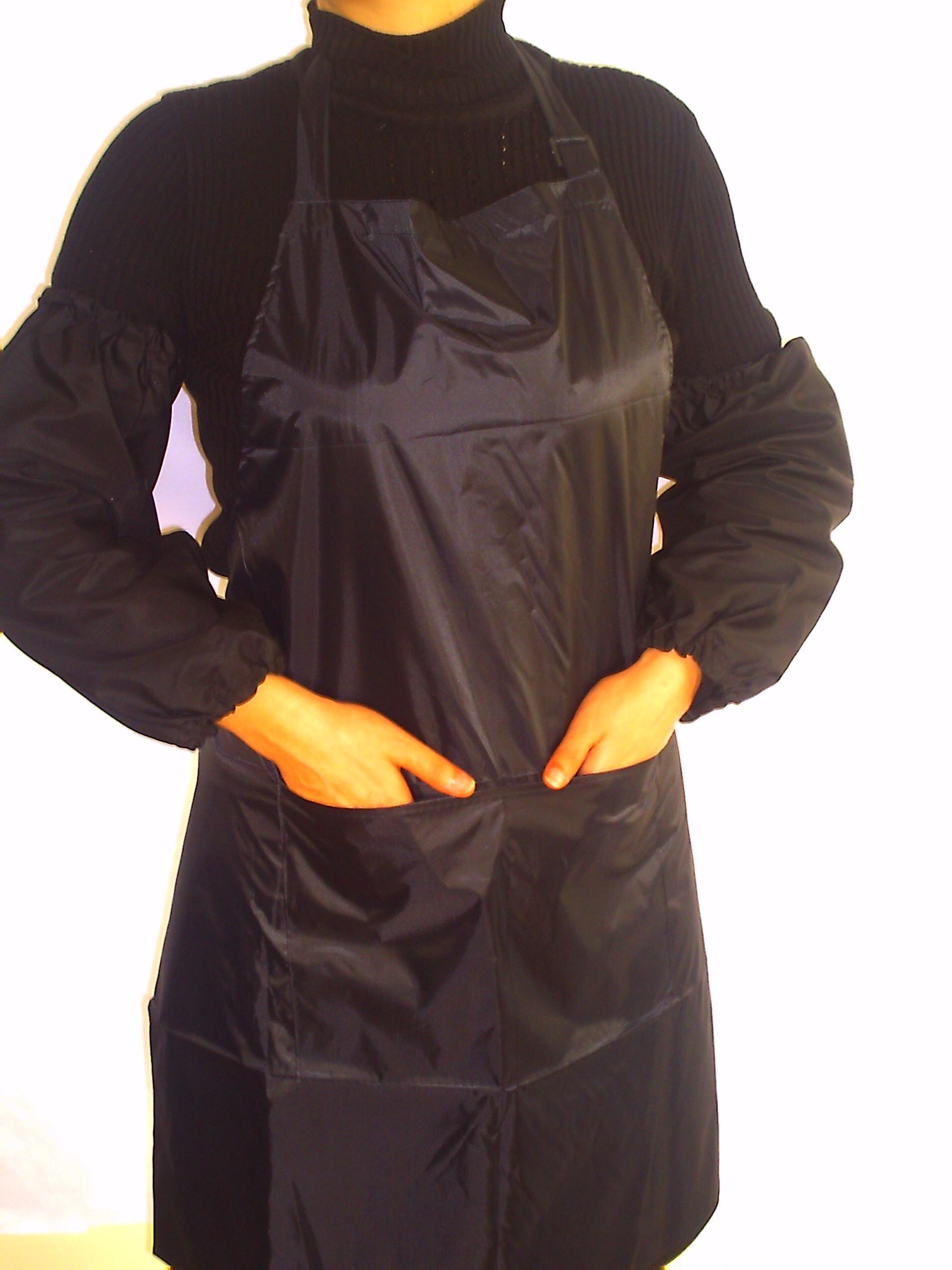 Фартух робочий Apro для мийниці/клінінгу/торгівлі нейлон водостійкий/прогумований ПВХ 85x63 см Чорний (1044051)