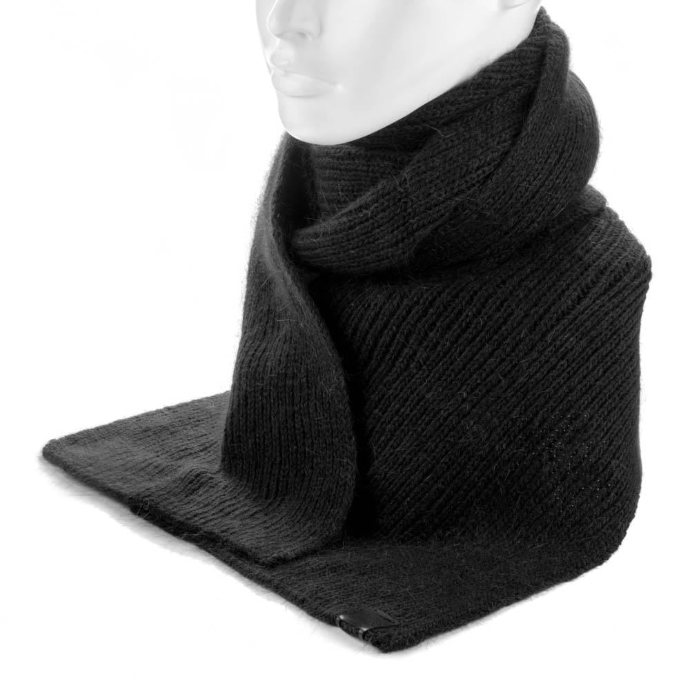 Шарф женский ангоровый теплый Atrics S901 мягкий тонкой вязки Черный - фото 1