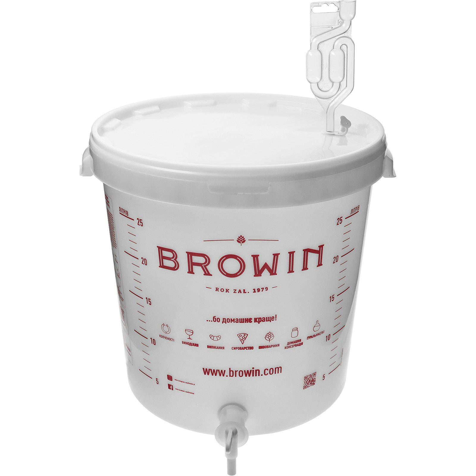 Емкость для брожения Browin с краном и гидрозатвором 30 л (340450)