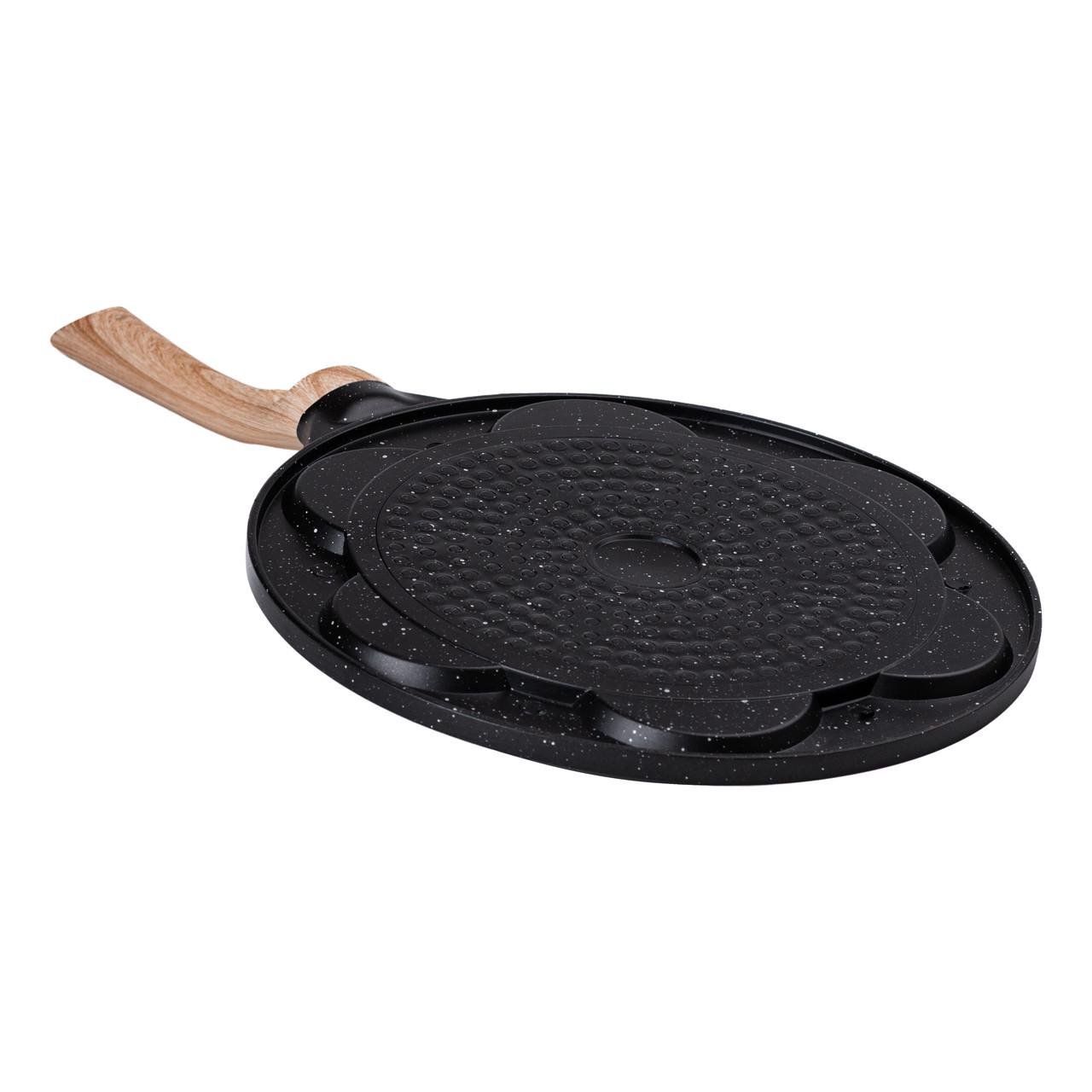 Сковорода для блинов/яиц и оладий 7-секционная круглая 26 см Черный - фото 4