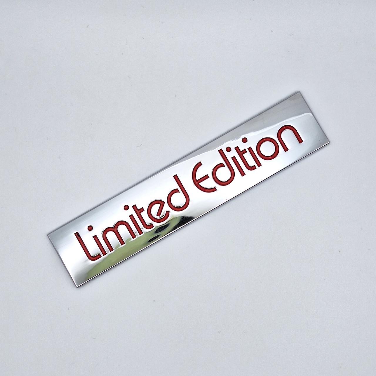 Эмблема плашка Limited Edition 10,7х2,2 см Хром/Красный глянцевый (1087168646)
