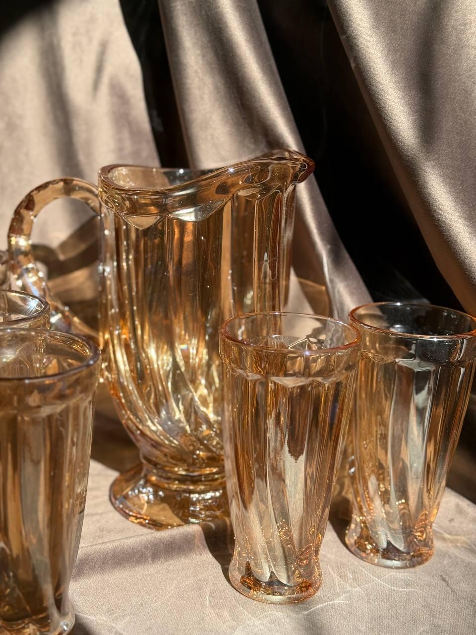 Набор питьевой стеклянный YIWU кувшин 1,1 л/стакана 300 мл 7 предметов - фото 2 Набор питьевой стеклянный YIWU кувшин 1,1 л/стакана 300 мл 7 предметов - фото 2