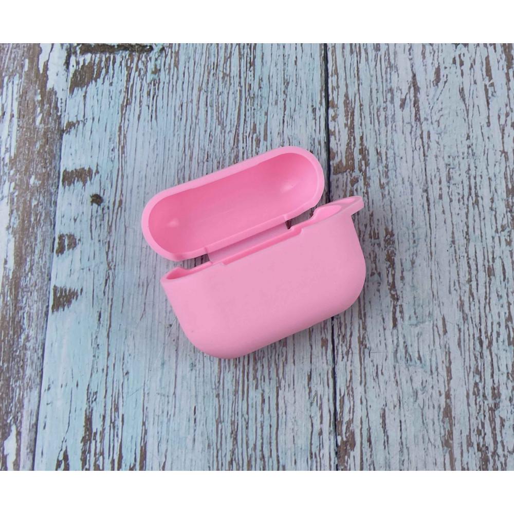 Силиконовый чехол с карабином для наушников AirPods Pro Розовый