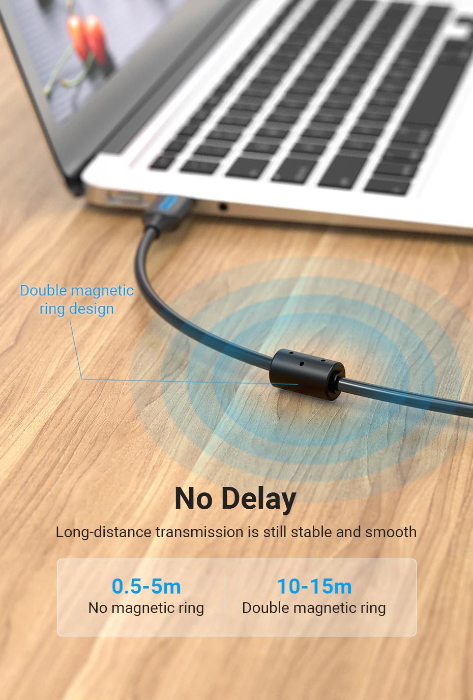 Кабель для принтера Vention USB-USB Type-B 2.0 480 Мбіт/с 2A USB-A на USB-B 1,5 м Чорний (COQBG) - фото 11