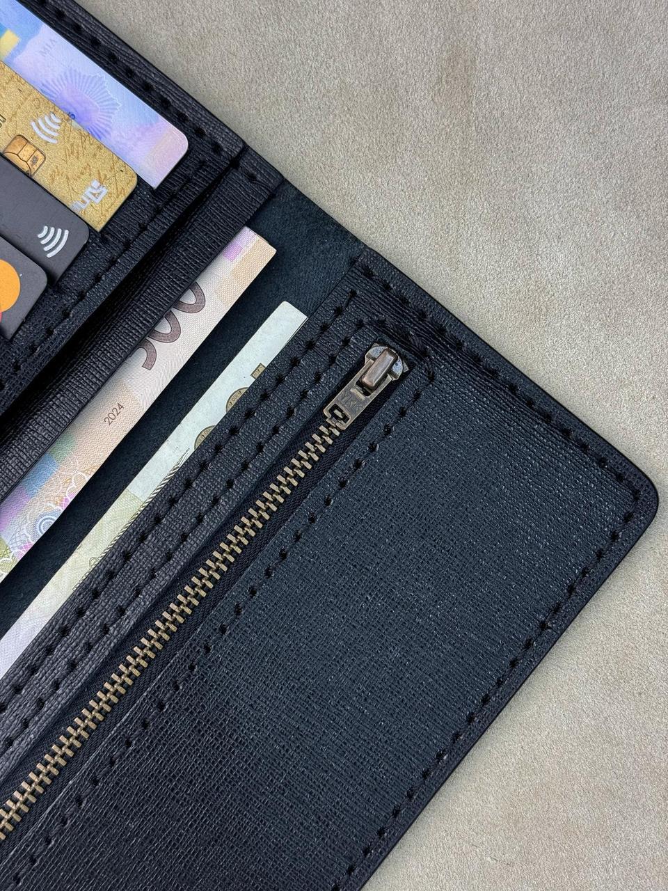 Портмоне чоловіче ручна робота з натуральної шкіри Saffiano Чорний (2664160043) - фото 5 Портмоне чоловіче ручна робота з натуральної шкіри Saffiano Чорний (2664160043) - фото 5