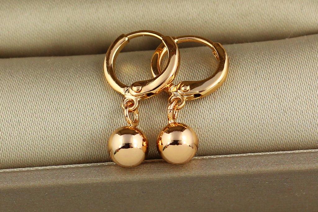 Серьги подвески Xuping Jewelry Шарики 6 мм Золотистый (1651547694)
