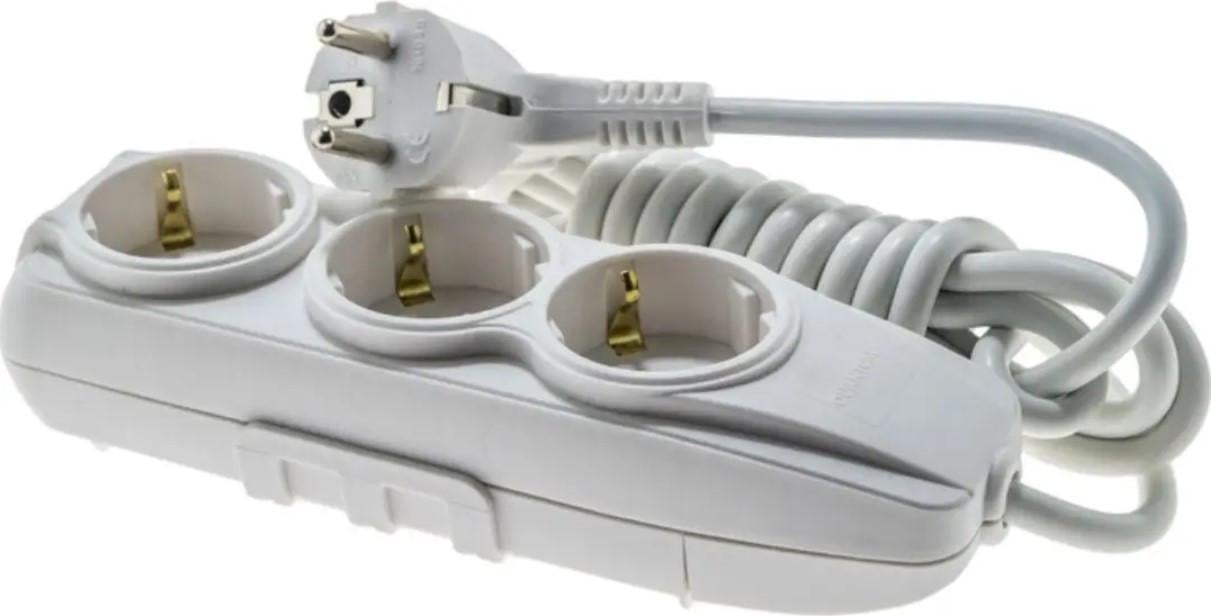 Удлинитель сетевой Quantum Bestline 3 поста с заземлением, 2м, белый - фото 3