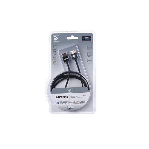 Кабель 2Е HDMI AM/AM Slim High Speed Alumium 2 м Черный (2EW-1119-2m) - фото 5