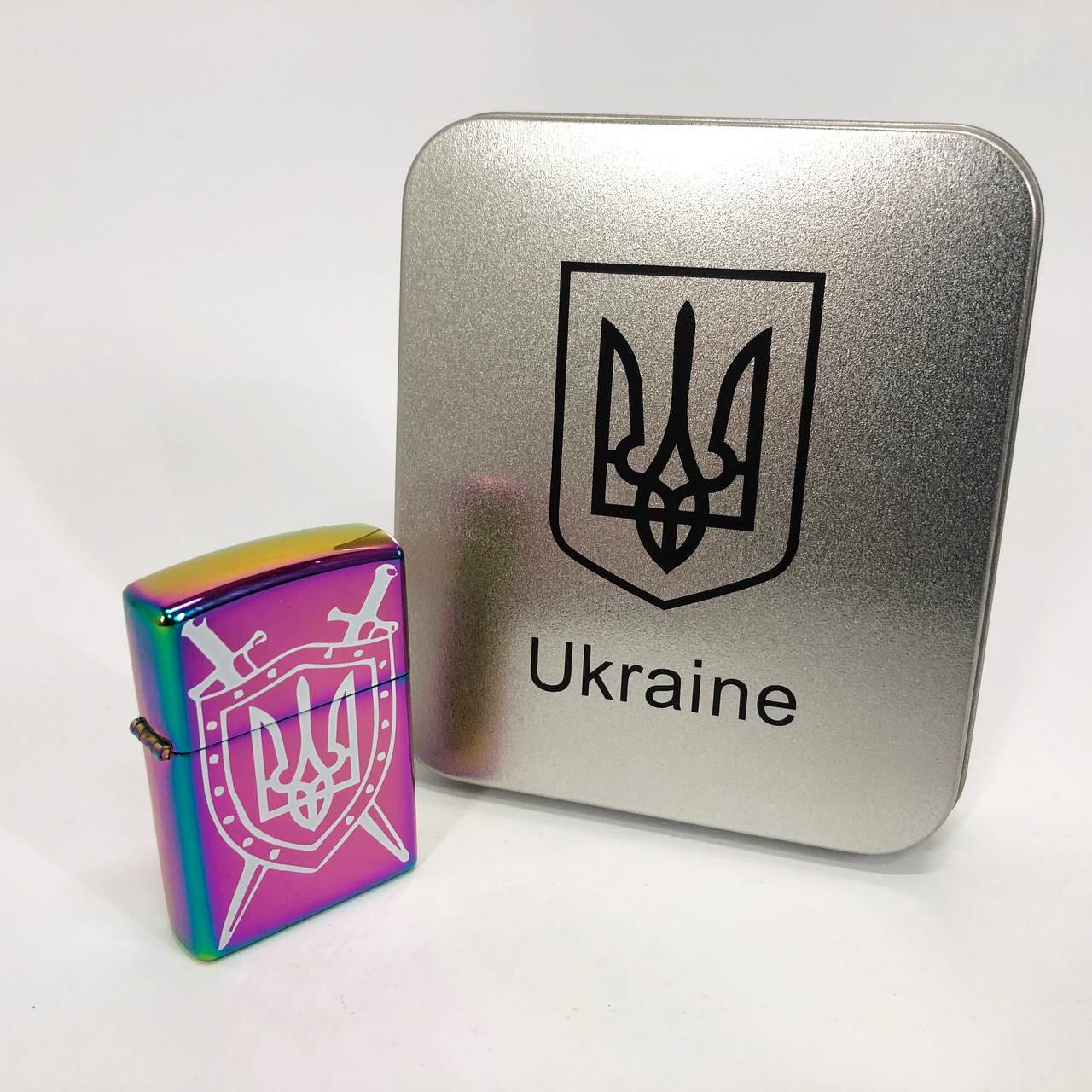 Зажигалка дуговая электроимпульсная USB Украина металлическая коробка Хамелеон (HL-446) - фото 2