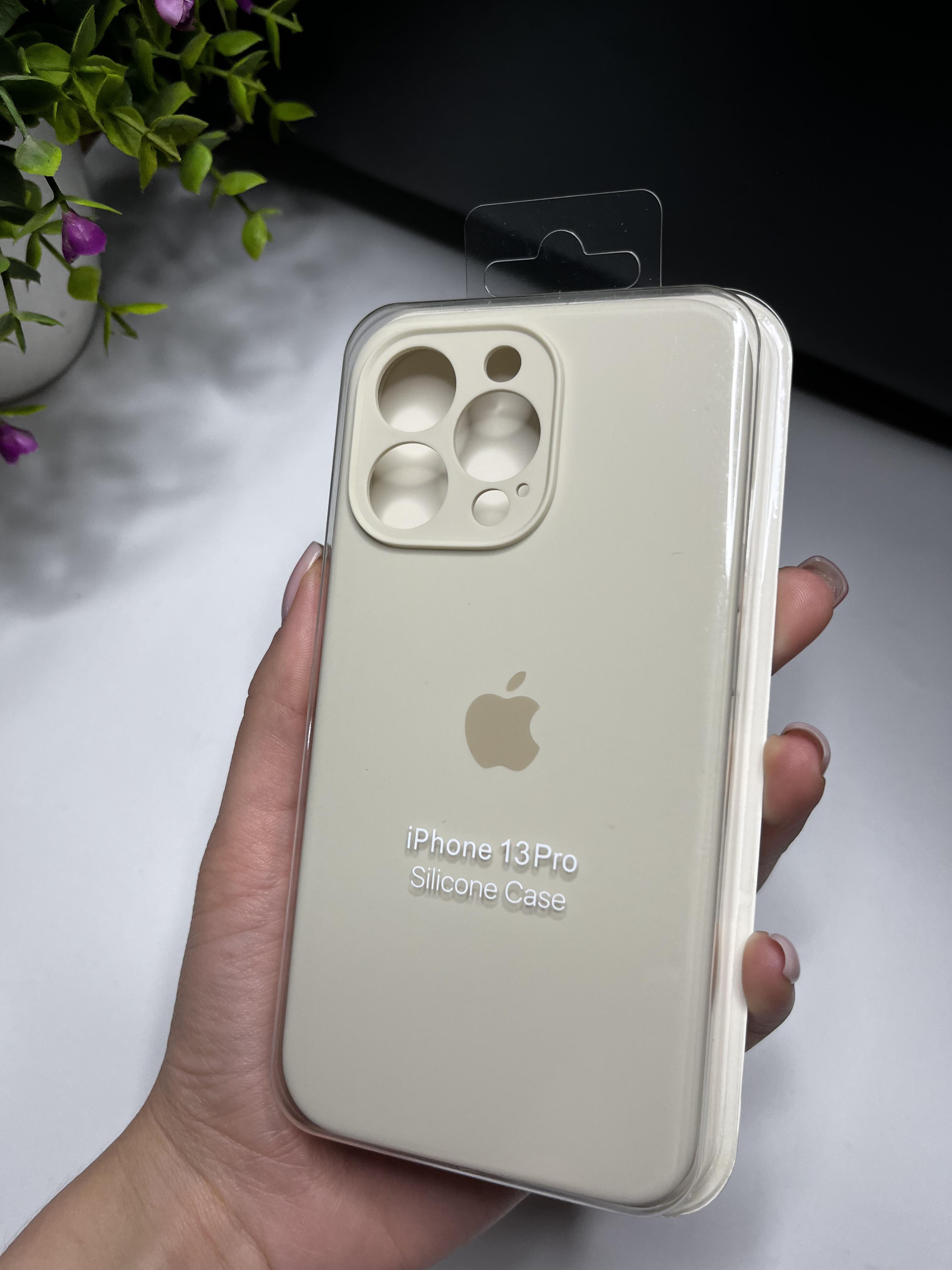 Чехол накладка на iPhone (Айфон) 13 Pro закрытый низ и закрытая камера silicone case full camera Apple