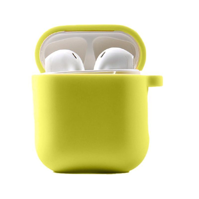 Футляр силіконовий Epik для навушників Airpods 1/2 з мікрофіброю Жовтий/Bright Yellow (00000039442_11)