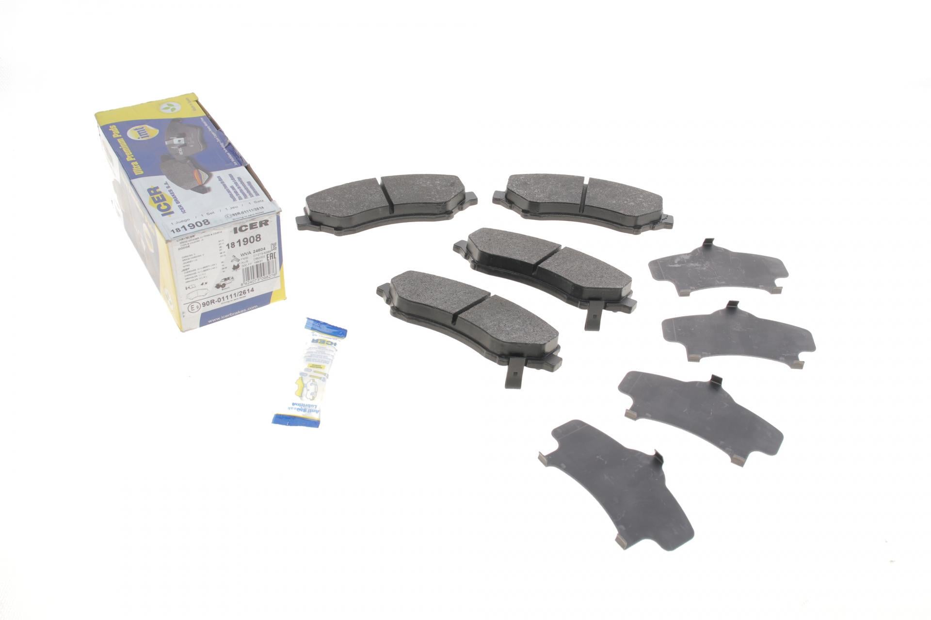 Гальмівні колодки передні ICER для Chrysler Grand Voyager/Dodge Caravan/Journey/Jeep Cherokee/Compass 07- (181908)