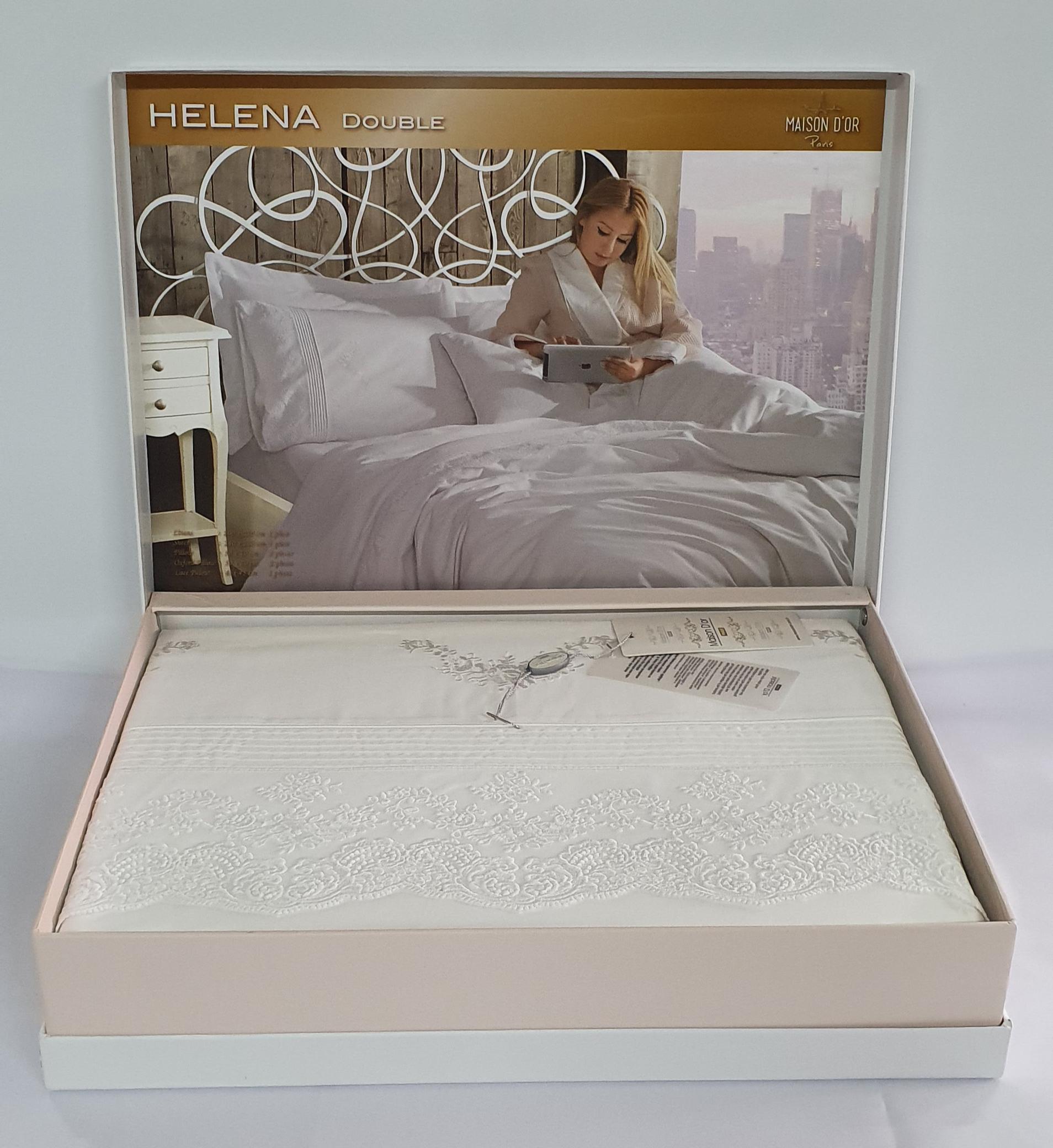 Комплект постельного белья Maison D'or с кружевом семейный Helena White (02MD2160SHelena08)