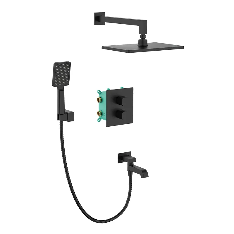Душова система з термостатом KOER KB-67011-05 вбудована Чорний (KR4727)
