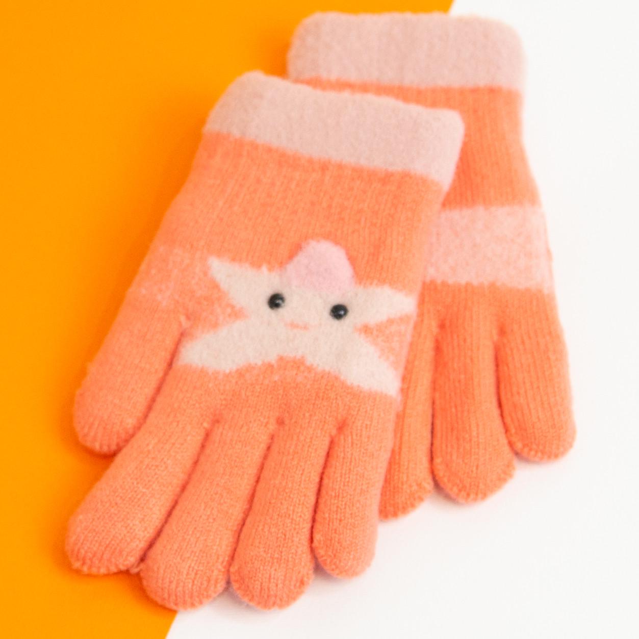 Рукавички дитячі для хлопчиків і дівчаток зимові з підкладкою на 2 - 3 - 4 роки Помаранчевий (20-25-14)