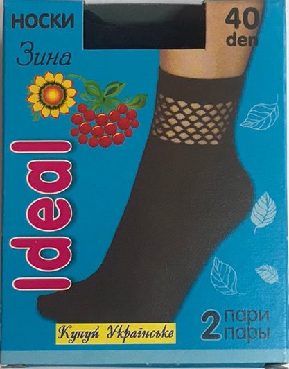 Шкарпетки поліамідні жіночі Ideal Зіна 40 den Чорний 2 пари